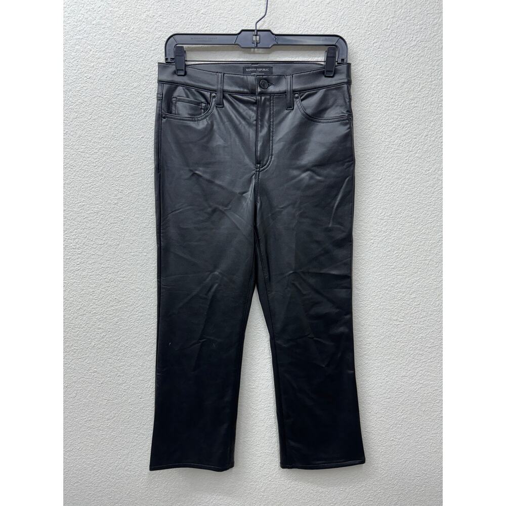 Banana Republic Pants Womens Size 27 Black Faux Leather Cropped Bootcut Jean New